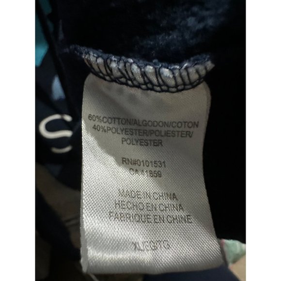 Disney size XL Stitch navy blue cotton blend cropped hoodie - Picture 6 of 8